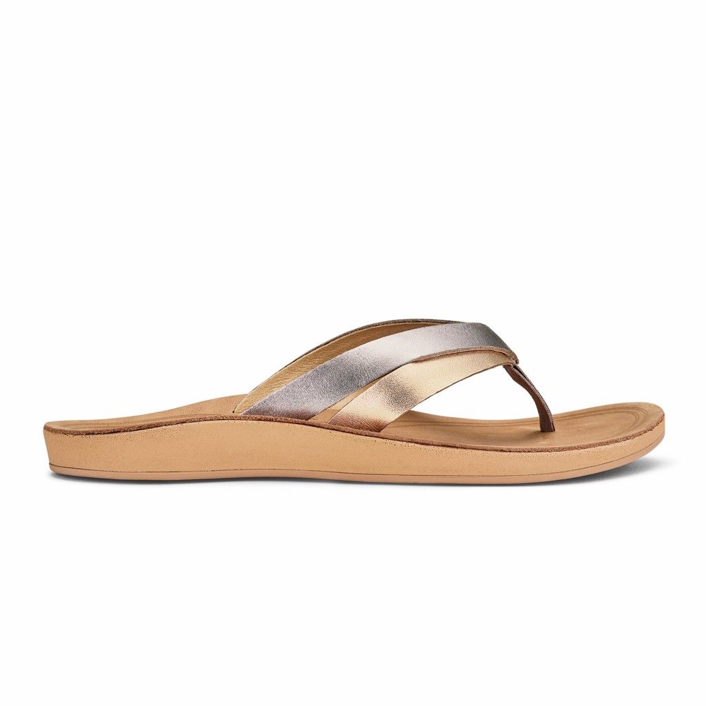 Sandalias Olukai Kaekae - Chanclas Mujer Plateados 20492-531